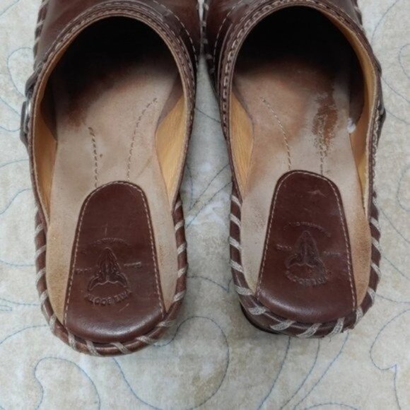 Frye Charlotte Brown Leather Ring Heeled Mules 8.5 - Picture 9 of 13